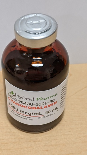 [NDC 26436-5009-30] Cyanocobalamin 1000mcg/mL (30mL)