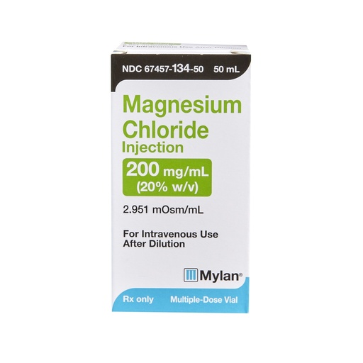 Magnesium Chloride Inj. 200mg/mL 50mL (Commercially Available)